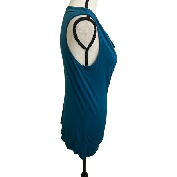 Eimin cowl neck sleeveless blue top size small - Picture 4 of 7